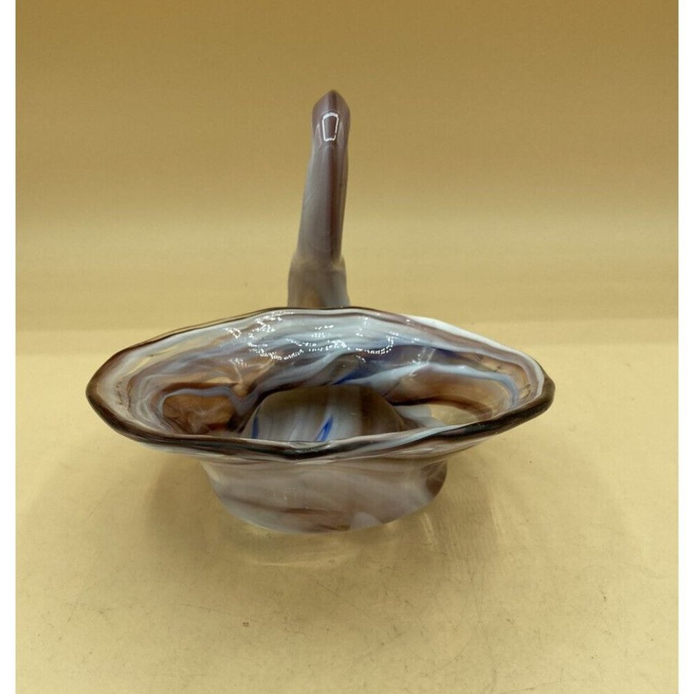 Swan Dish Cherokee Glass by Wagon Hill Art Glass Decor Vintage 5” X 9” - Picture 6 of 12